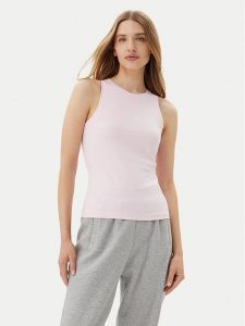 Adidas Top Essentials Linear JC5797 Różowy Slim Fit. Czerwone topy ADIDAS, s, bez wzorów, z bawełny, bez kołnierzyka, bez ramiączek. Za 59,99 zł.