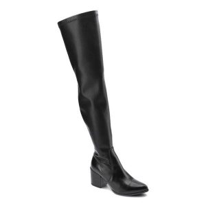Czarne Kozaki Chebello Damskie Stylowe Obuwie. Czarne kozaki CheBello, na zimę, bez wzorów, ze skóry ekologicznej, bez obcasa, na obcasie, bez zapięcia. Za 339,00 zł.