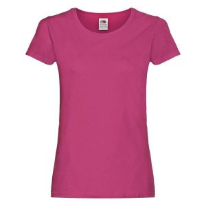 Oryginalna Bawełniana Koszulka Dla Kobiet. Czerwone bluzki FRUIT OF THE LOOM, xl, bez wzorów, z bawełny, sportowe, bez kołnierzyka, bez ramiączek. Za 32,99 zł.