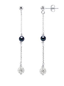 Mitzuko Srebrne kolczyki-wkrętki z perłami rozmiar: onesize. Czarne kolczyki Mitzuko, z kryształem, srebrne. Za 246,45 zł.