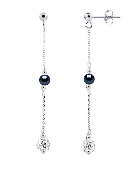 Mitzuko Srebrne kolczyki-wkrętki z perłami rozmiar: onesize. Czarne kolczyki Mitzuko, z kryształem, srebrne. Za 246,45 zł.