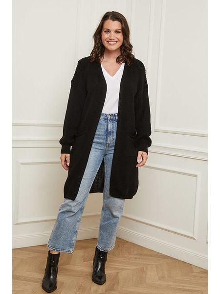 Curvy Lady Kardigan w kolorze czarnym rozmiar: 44/46. Czarne kardigany Curvy Lady, bez wzorów, bez ramiączek. Za 202,03 zł.