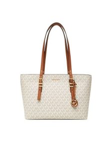 MICHAEL Michael Kors Torebka Quinn 30T5GQNT2B Beżowy. Brązowe shopper bag MICHAEL Michael Kors, bez wzorów, ze skóry, bez dodatków. Za 799,99 zł.