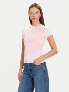 Tommy Jeans T-Shirt DW0DW21531 Różowy Slim Fit. Czerwone t-shirty Tommy Jeans, xl, bez wzorów, z bawełny, bez kołnierzyka, bez ramiączek. Za 129,99 zł.