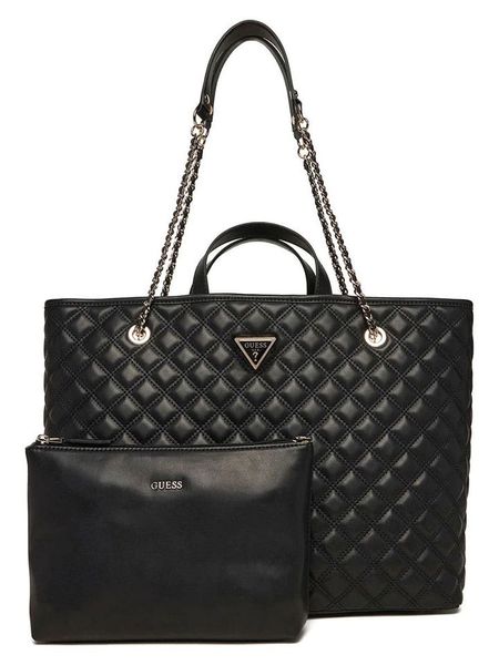 Guess Shopper bag "Giully" w kolorze czarnym - 41 x 34 x 17 cm rozmiar: onesize. Czarne shopper bag Guess, z aplikacjami, z materiału, na ramię, pikowane, bez dodatków. Za 532,06 zł.