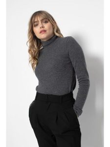 Perfect Cashmere Kaszmirowy golf "Ashley" w kolorze antracytowym rozmiar: XL. Czarne golfy Perfect Cashmere, bez wzorów, z kaszmiru. Za 247,11 zł.