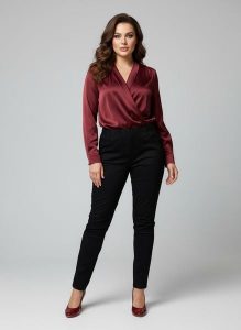 Eleganckie czarne spodnie Jeangaliny01 o kroju slim fit PLUS SIZE XXL OVERSIZE JESIEŃ. Czarne spódnice Moda Size Plus Iwanek, do pracy, na jesień, plus size, bez wzorów, z bawełny, biznesowe, plus size. Za 199,90 zł.