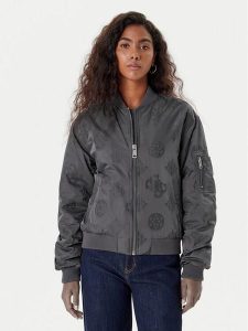 Guess Kurtka bomber W5YL08 WHDK2 Szary Regular Fit. Szare kurtki Guess, xl, z aplikacjami, z syntetyku, bez kaptura. Za 559,99 zł.