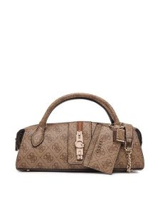 Guess Torebka Yvonne Logo Mini HWSG23 78760 Brązowy jasny. Brązowe torebki klasyczne Guess, z aplikacjami, ze skóry, bez dodatków. Za 544,99 zł.