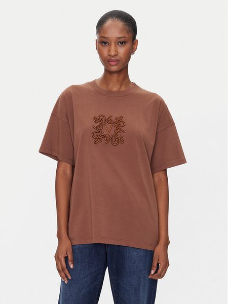 ViCOLO T-Shirt RD0119 Brązowy Regular Fit. Brązowe t-shirty ViCOLO, m, bez wzorów, z bawełny, bez kołnierzyka, bez ramiączek. Za 209,99 zł.