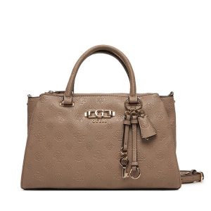 Torebka Guess. Brązowe kuferki Guess, z aplikacjami, bez dodatków. Za 749,99 zł.
