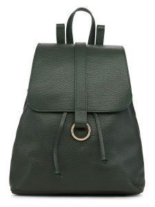 ORE10 Skórzany plecak "Bosar" w kolorze ciemnozielonym - 33 x 36 x 11 cm rozmiar: onesize. Zielone plecaki ORE10. Za 404,99 zł.