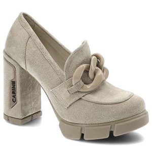 Beżowe Półbuty Carinii Damskie Eleganckie Buty. Brązowe półbuty Carinii, bez wzorów, ze skóry, bez obcasa, na obcasie, bez zapięcia. Za 429,00 zł.