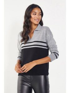 Milan Kiss Sweter w kolorze czarno-szarym rozmiar: XL. Czarne długie swetry Milan Kiss, xl, bez kołnierzyka. Za 118,56 zł.