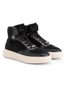 NoGRZ Skórzane sneakersy "K.Cutter" w kolorze czarnym rozmiar: 41. Czarne trampki NoGRZ, bez wzorów, ze skóry, za kostkę, bez zapięcia. Za 153,71 zł.