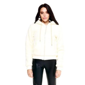 Damski zimowy szykowny boks Sherpa Leone. Białe kurtki LEONE 1947 APPAREL, na zimę, l, bez wzorów, z tkaniny, bez kaptura. W wyprzedaży za 251,55 zł.