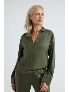 Josephine & Co Bluzka "Amelia" w kolorze khaki rozmiar: 44. Brązowe bluzki Josephine & Co, bez wzorów, z lyocellu, bez kołnierzyka, bez ramiączek. Za 289,95 zł.