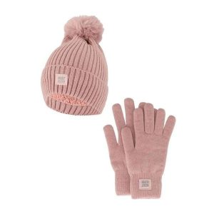 Zestaw zimowy dla kobiet - czapka + rękawiczki różowy. Czerwone czapki HEAT KEEPER, bez wzorów, z poliesteru, sportowe. W wyprzedaży za 134,32 zł.