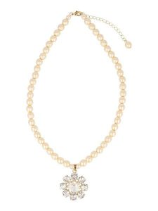 Otazu Pozłacany naszyjnik z perełkami Swarovski - dł. 46 cm rozmiar: onesize. Żółte naszyjniki Otazu, z kryształem, pozłacane. Za 173,99 zł.