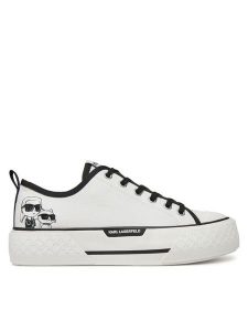 KARL LAGERFELD Trampki KL60614T Biały. Białe trampki KARL LAGERFELD, bez wzorów, z materiału, bez zapięcia. Za 379,99 zł.