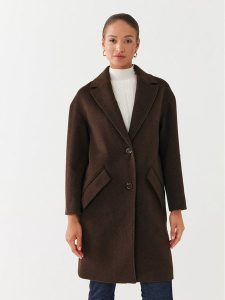 Guess Płaszcz wełniany Elly W2BL0H WEWU0 Brązowy Relaxed Fit. Brązowe płaszcze Guess, na zimę, xxl, z aplikacjami, z syntetyku, bez kaptura. Za 899,99 zł.