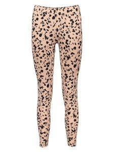 Juvia Legginsy w kolorze jasnobrązowo-czarnym rozmiar: M. Brązowe legginsy Juvia, bez wzorów. Za 134,95 zł.