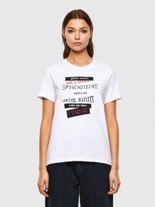 Diesel Clothes Koszulka w kolorze białym rozmiar: XXS. Białe bluzki Diesel Clothes, xxs, bez wzorów, z bawełny, bez kołnierzyka, bez ramiączek. Za 78,84 zł.