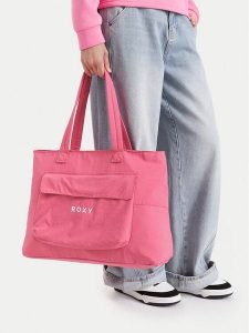 Roxy Torebka WBEOHP-ROXY-MZ-005-10 Różowy. Czerwone shopper bag Roxy, bez wzorów, z materiału, bez dodatków. Za 79,99 zł.