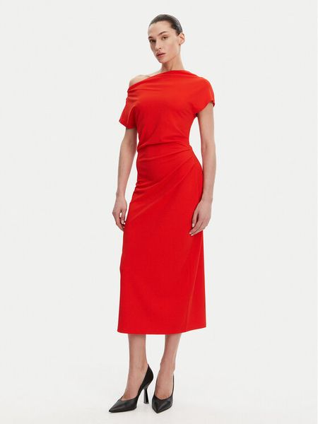 French Connection Sukienka koktajlowa 71YDO Czerwony Slim Fit. Czerwone kombinezony French Connection, xl, bez wzorów, z syntetyku, wizytowe, bez kołnierzyka, bez ramiączek. Za 199,99 zł.