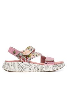 Laura Vita Sandały Nikito 19 Różowy. Czerwone sandały LAURA VITA, bez wzorów, ze skóry, bez obcasa, na płaskiej podeszwie, bez zapięcia. Za 429,99 zł.