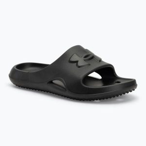 Klapki damskie Under Armour Locker V Slide black/black/black. Czarne klapki Under Armour, bez wzorów, bez obcasa. Za 79,99 zł.