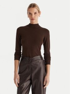 ACCESS FASHION Golf 54-8074 Brązowy Slim Fit. Brązowe golfy ACCESS FASHION, bez wzorów, z wiskozy. Za 379,99 zł.