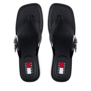 Japonki Tommy Hilfiger. Czarne balerinki TOMMY HILFIGER, bez wzorów, bez obcasa, bez zapięcia. Za 409,99 zł.