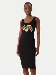 Versace Jeans Sukienka codzienna 80HAOE02 Czarny Slim Fit. Czarne sukienki Versace Jeans, na co dzień, m, bez wzorów, z bawełny, bez kołnierzyka, bez ramiączek, proste. Za 653,99 zł.