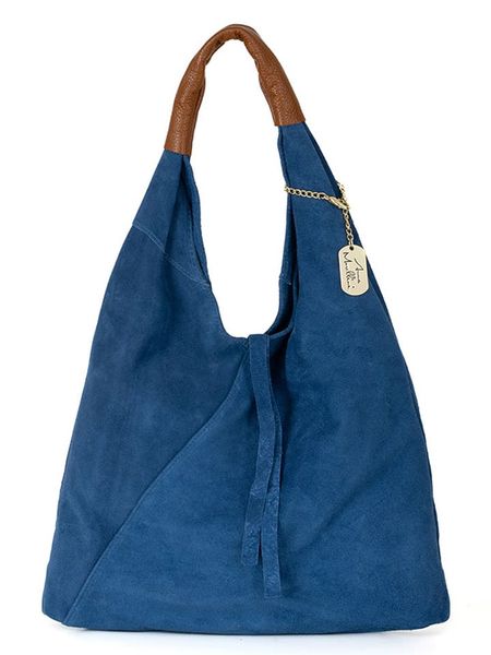 Anna Morellini Skórzany shopper bag "Eleonora" w kolorze niebieskim - 40 x 31 x 2 cm rozmiar: onesize. Niebieskie shopper bag Anna Morellini, bez wzorów, z materiału, na ramię, bez dodatków. Za 221,67 zł.