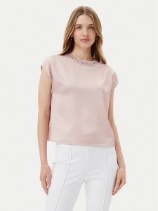 Imperial Bluzka RIC3JBA Różowy Regular Fit. Czerwone bluzki Imperial, m, bez wzorów, z syntetyku, bez kołnierzyka, bez ramiączek. Za 189,99 zł.