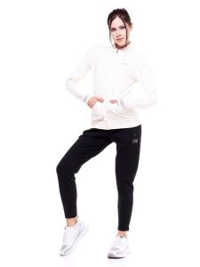 Kombinezon damski z kołnierzykiem Shine On. Białe kombinezony LEONE 1947 APPAREL, m, bez wzorów, z dresówki, bez kołnierzyka, bez ramiączek. Za 147,31 zł.