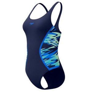 Strój kąpielowy damski Speedo Hyperboom Splc Msclbk. Niebieskie stroje jednoczęściowe Speedo, bez wzorów. Za 169,99 zł.