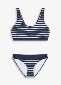 Bikini bustier (2 części). Niebieskie bikini bonprix, bez wzorów. Za 79,99 zł.
