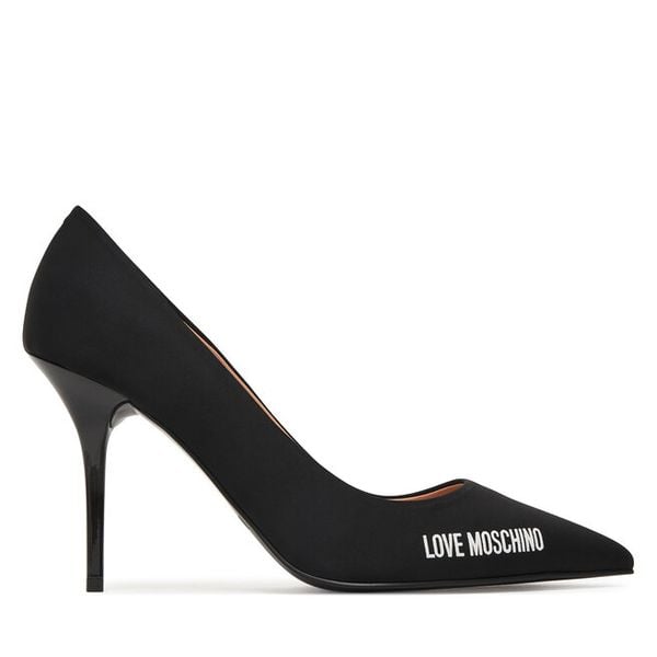 Szpilki LOVE MOSCHINO. Czarne szpilki LOVE MOSCHINO, bez wzorów, bez obcasa. Za 695,99 zł.