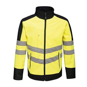 Kurtka Softshellowa Unisex Dla Dorosłych HiVis Odblaskowy Materiał. Niebieskie kurtki Regatta, xl, bez wzorów, z materiału, bez kaptura. Za 247,99 zł.