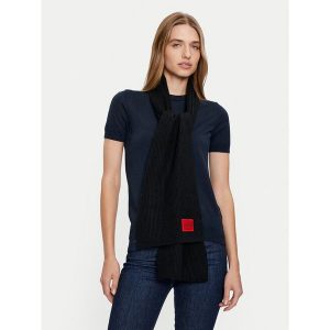 Szalik HUGO. Czarne szaliki Hugo, bez wzorów. Za 349,99 zł.