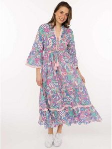 Zwillingsherz Sukienka "Paisley" ze wzorem rozmiar: S/M. Sukienki Zwillingsherz, m, bez wzorów, z bawełny, bez kołnierzyka, bez ramiączek, maxi. Za 144,95 zł.