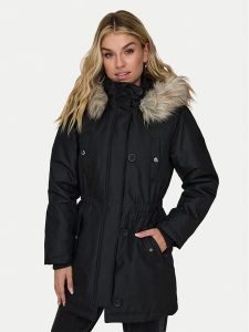 ONLY Parka Iris 15304625 Czarny Regular Fit. Czarne kurtki ONLY, xs, bez wzorów, z syntetyku, bez kaptura. Za 349,99 zł.