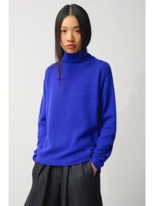 AUTHENTIC CASHMERE Kaszmirowy sweter "Cheviot" w kolorze niebieskim rozmiar: M. Niebieskie golfy AUTHENTIC CASHMERE, bez wzorów, z kaszmiru. Za 435,11 zł.