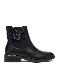 Clara Barson Botki CEO-WS6397-03 Czarny. Czarne botki Clara Barson, bez wzorów, z materiału, bez obcasa, na płaskiej podeszwie, bez zapięcia. Za 149,99 zł.