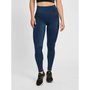 Damskie wysokie legginsy Hummel TE Tola. Niebieskie legginsy Hummel, bez wzorów. Za 194,00 zł.