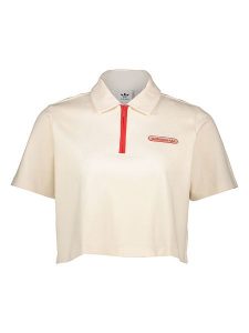 Adidas Koszulka polo w kolorze beżowym rozmiar: 40. Brązowe bluzki ADIDAS, bez wzorów, bez kołnierzyka, bez ramiączek. Za 74,63 zł.