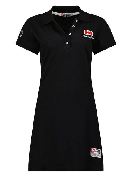 Canadian Peak Sukienka polo "Katcheak" w kolorze czarnym rozmiar: XL. Czarne sukienki Canadian Peak, xl, bez wzorów, z bawełny, bez kołnierzyka, bez ramiączek, midi. Za 100,75 zł.