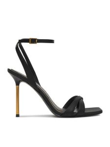 Eva Minge Sandały EO-ERIN-LT2409-1 Czarny. Czarne sandały Eva Minge, bez wzorów, ze skóry, bez obcasa, na szpilce, bez zapięcia. Za 449,99 zł.